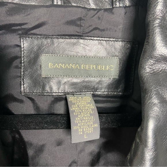 Banana Republic Men’s 100% Genuine Leather Jacket Black Size Large - Picture 4 of 5